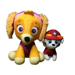 Bundle Lot Paw Patrol Stuffed Animal-Skye Puppy Dog/ Marshall Small Plushie